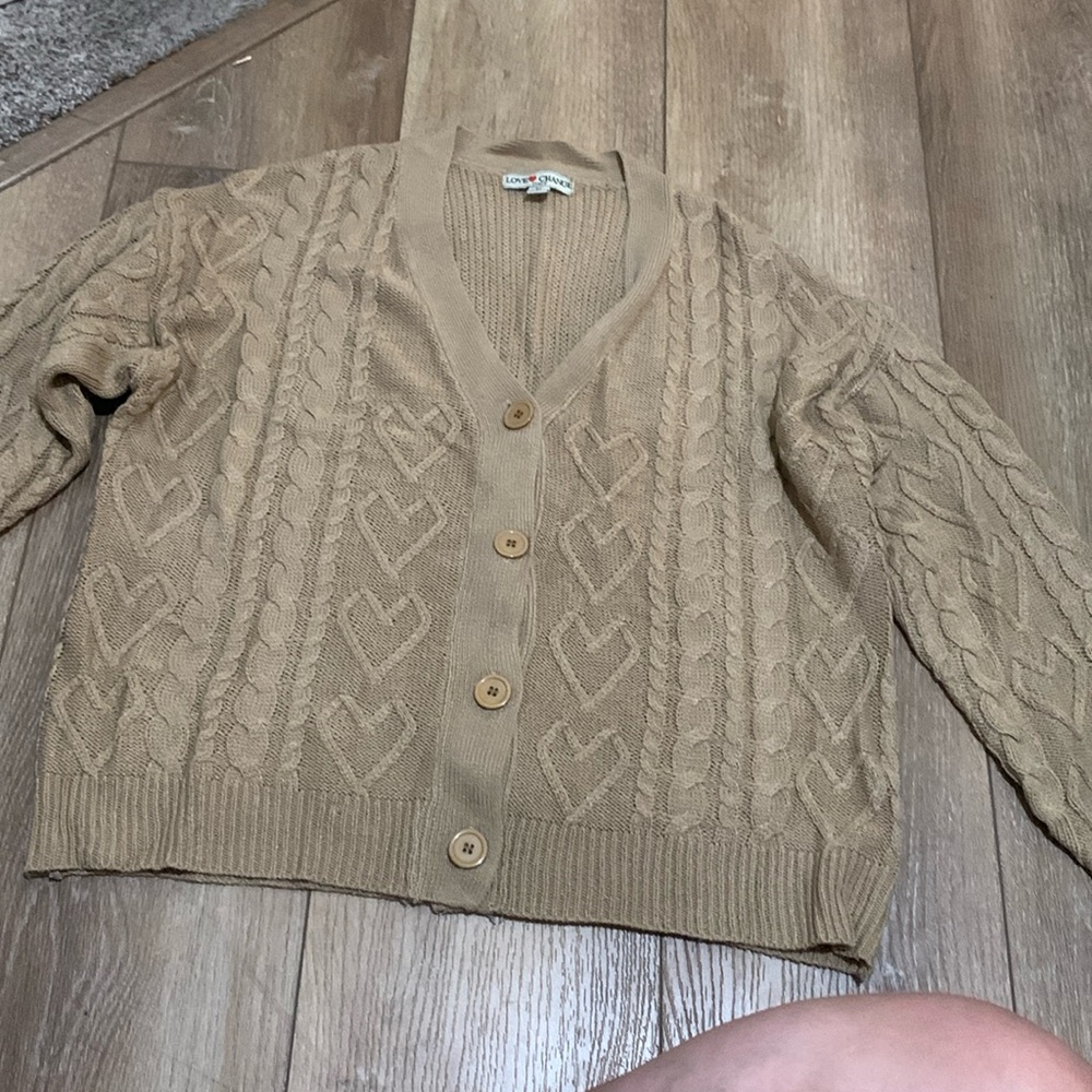 Love change tan knit cardigan size 3x
